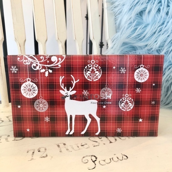 McIntosh, Fine Bone China, Coffee Mugs, Holiday Reindeer, Set of 2, Never Used - Picture 10 of 16